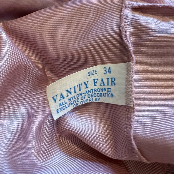 VTG VANITY FAIR Cami Top Lace Trim Lingerie Camisole Sz 34 Baby Doll Sexy Pink - Picture 6 of 7